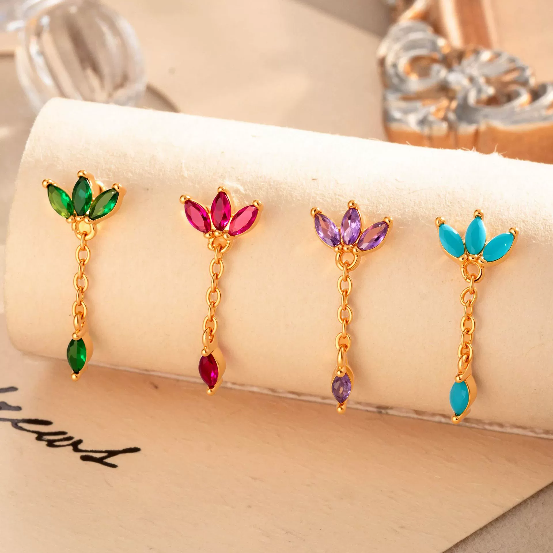Wholesale Women's Metal Crown Tassel Zircon Ear Bone Nail Jewelry With Electroplating - Image 2