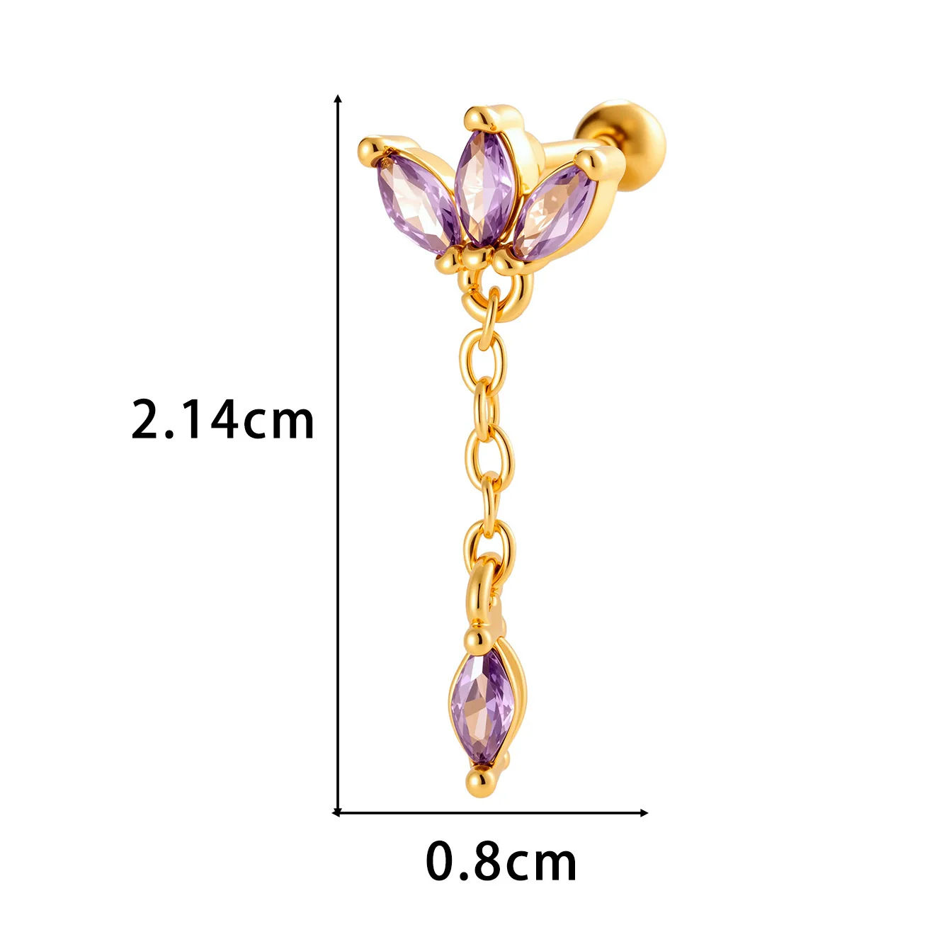 Wholesale Women's Metal Crown Tassel Zircon Ear Bone Nail Jewelry With Electroplating - Image 6
