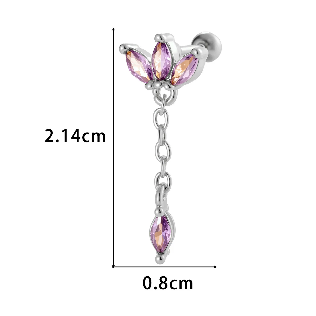 Wholesale Women's Metal Crown Tassel Zircon Ear Bone Nail Jewelry With Electroplating - Image 7