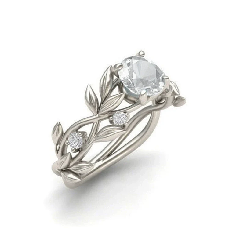 Wholesale Women's Metal Diamond Olive Leaf Ring - Image 2