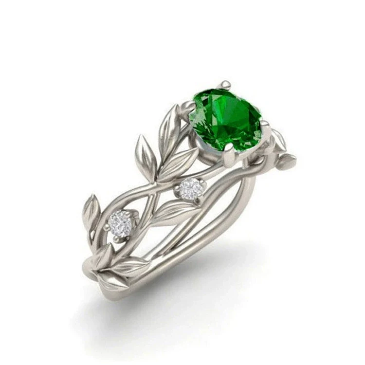 Wholesale Women's Metal Diamond Olive Leaf Ring - Image 3
