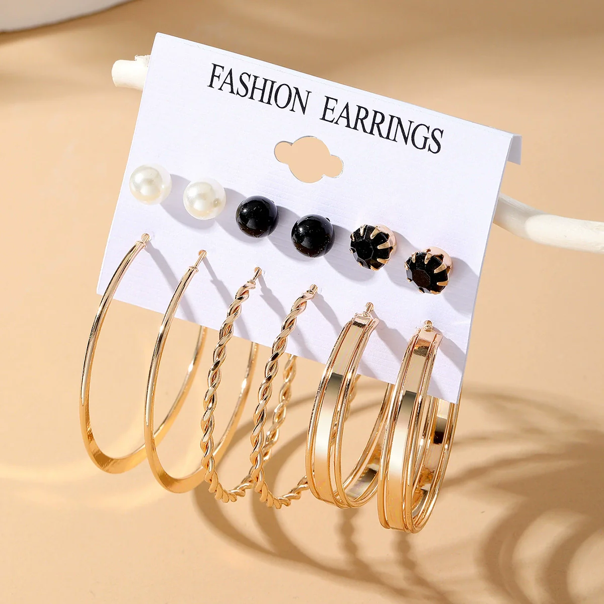 Wholesale Women's Metal Geometric Cshaped Big Earrings With Dripping Oil Design