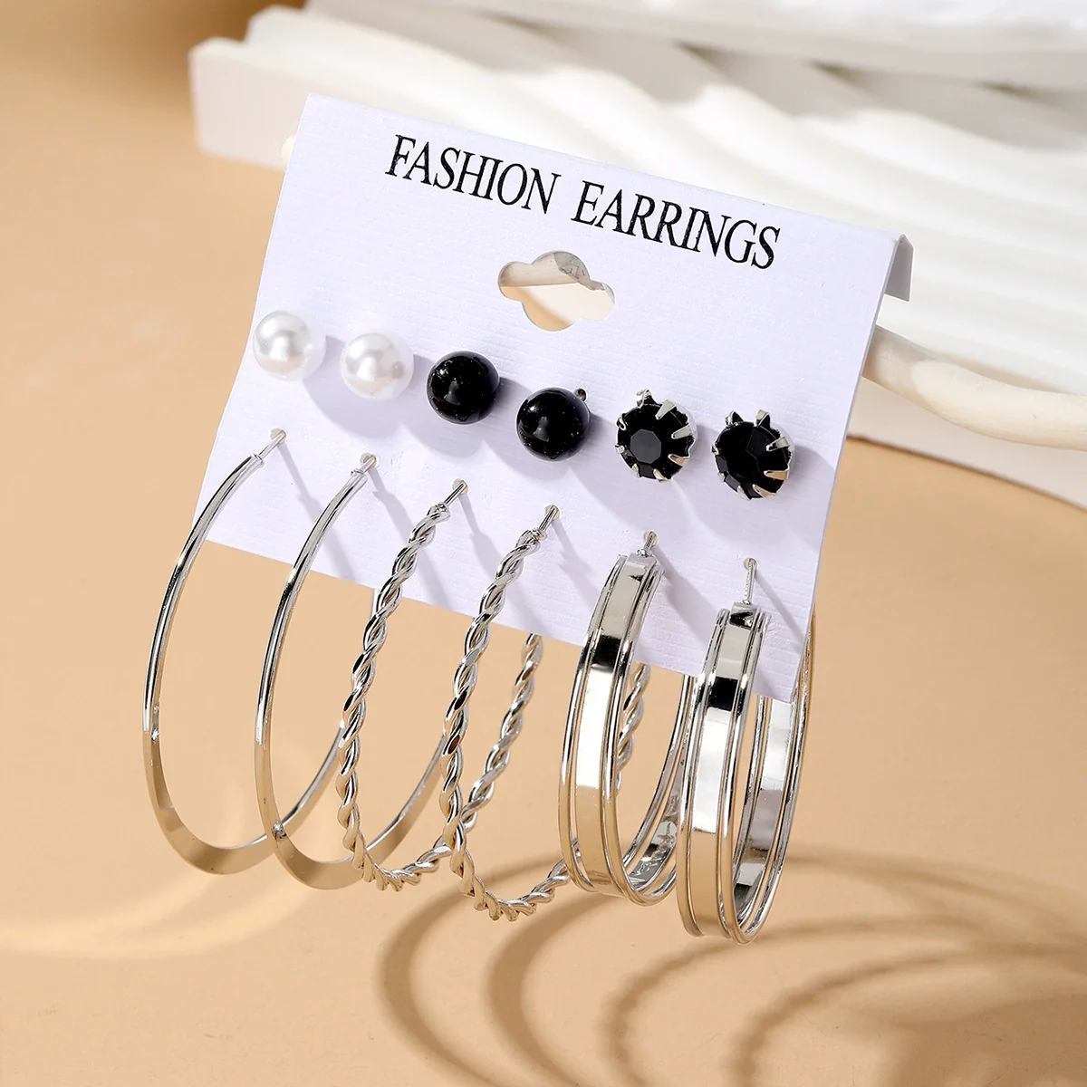 Wholesale Women's Metal Geometric Cshaped Big Earrings With Dripping Oil Design - Image 7