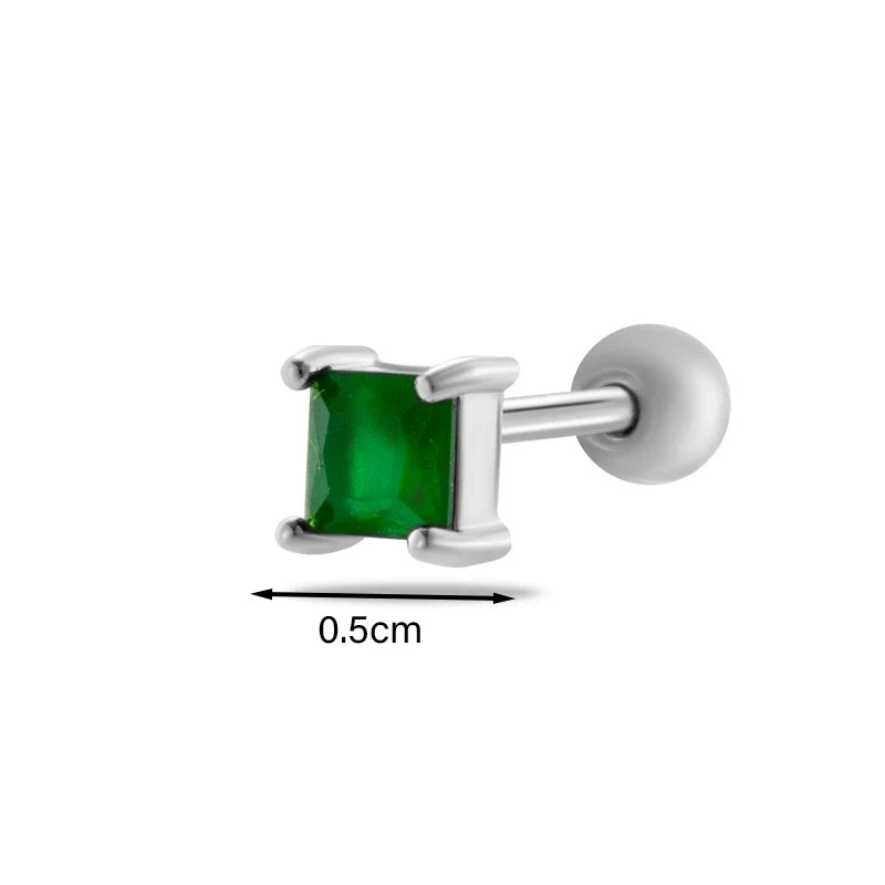 Wholesale Women's Metal Geometric Double Head Screw Ball Square Ear Bone Nail Cartilage Puncture Jewelry With Electroplating - Image 11