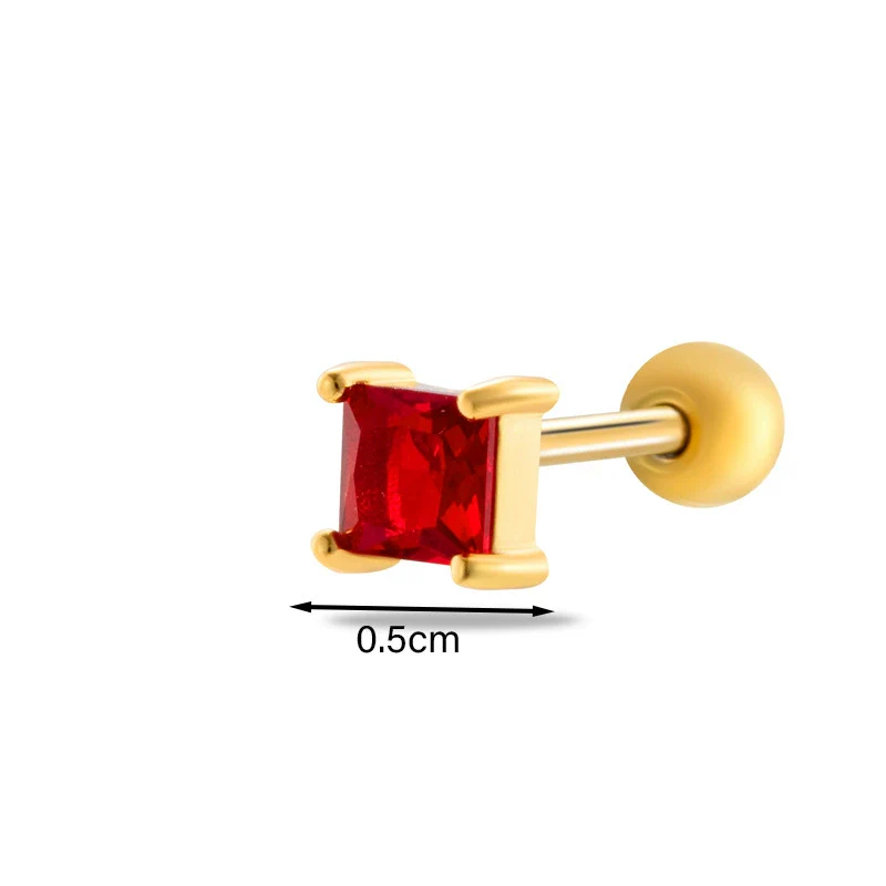 Wholesale Women's Metal Geometric Double Head Screw Ball Square Ear Bone Nail Cartilage Puncture Jewelry With Electroplating - Image 12