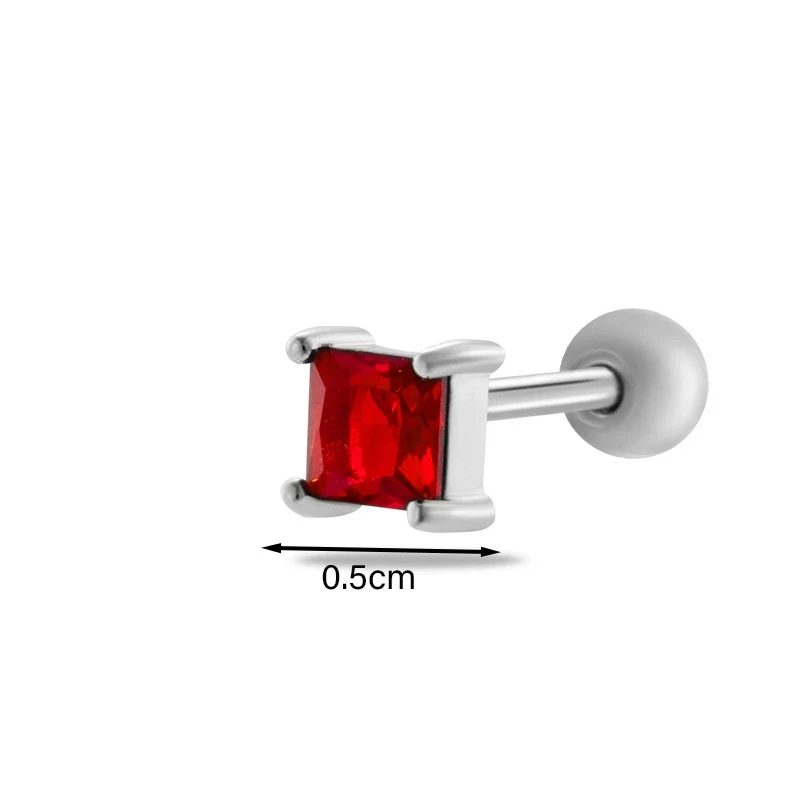 Wholesale Women's Metal Geometric Double Head Screw Ball Square Ear Bone Nail Cartilage Puncture Jewelry With Electroplating - Image 13