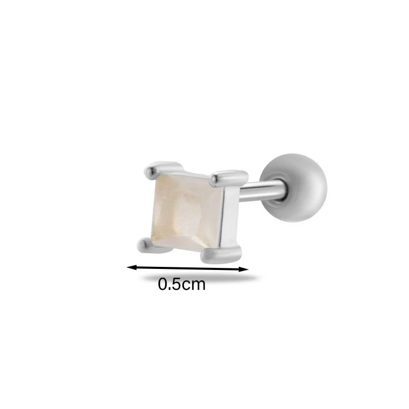 Wholesale Women's Metal Geometric Double Head Screw Ball Square Ear Bone Nail Cartilage Puncture Jewelry With Electroplating - Image 7