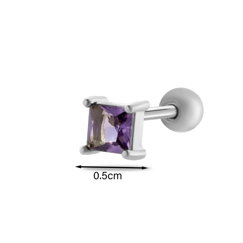 Wholesale Women's Metal Geometric Double Head Screw Ball Square Ear Bone Nail Cartilage Puncture Jewelry With Electroplating - Image 9