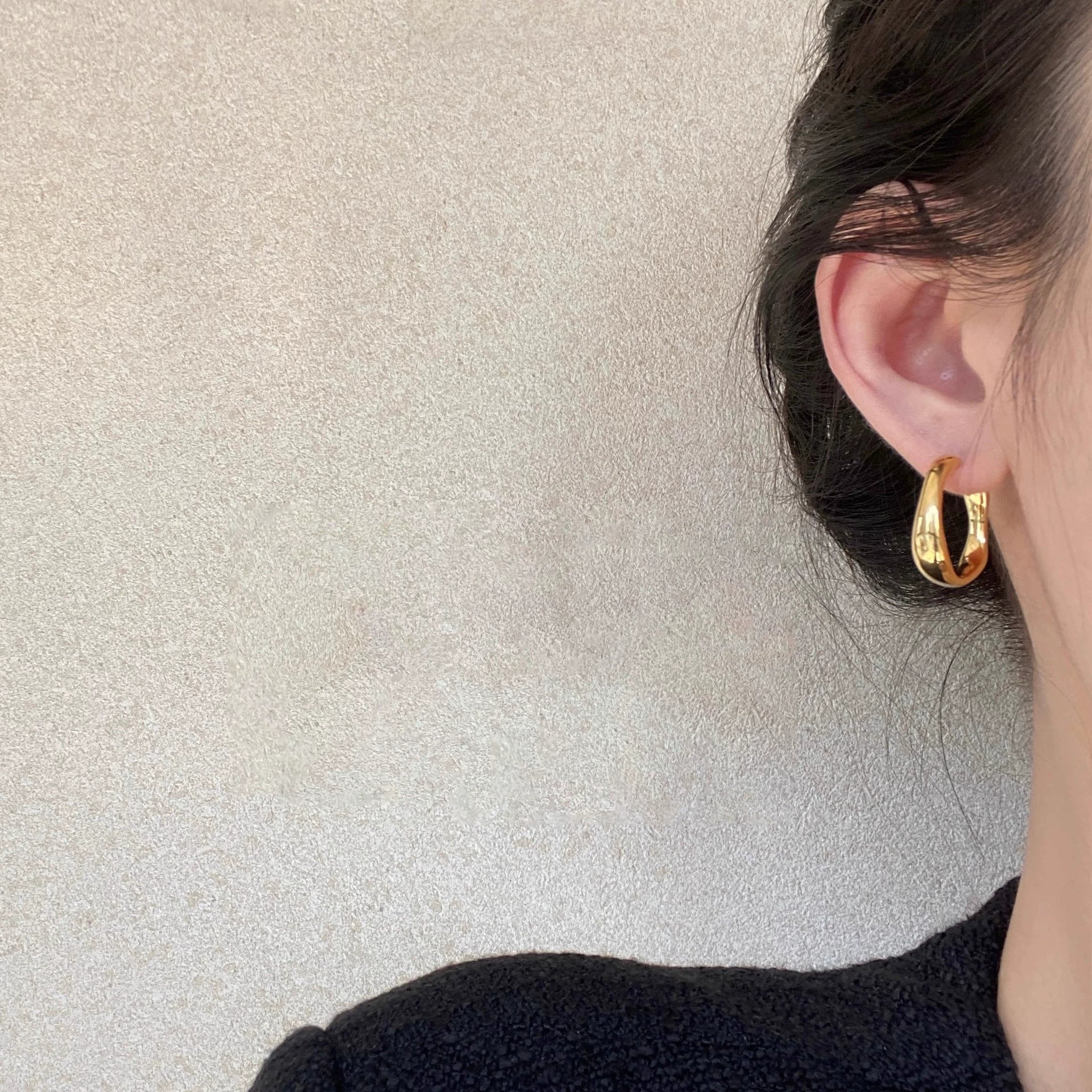 Wholesale Women's Metal Geometric Style Irregular Plain Ring Earrings With 925 Silver Needles And Electroplating Treatment - Image 5