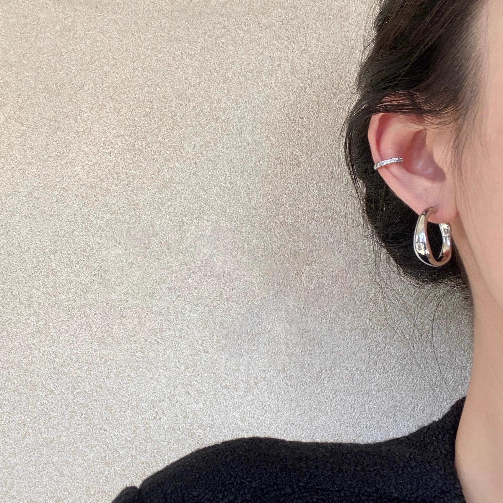 Wholesale Women's Metal Geometric Style Irregular Plain Ring Earrings With 925 Silver Needles And Electroplating Treatment - Image 6