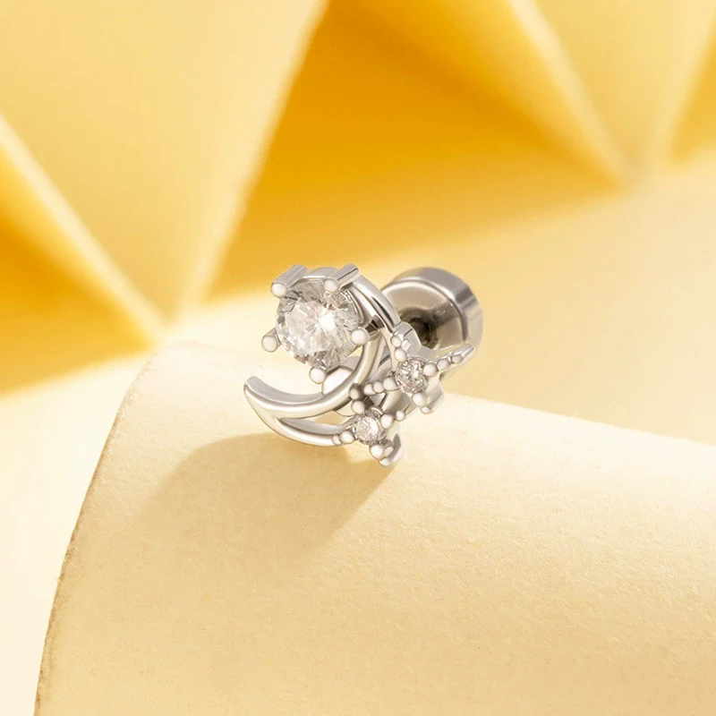 Wholesale Women's Metal Moon Inlaid Zircon Fashion Ear Bone Nail - Image 4