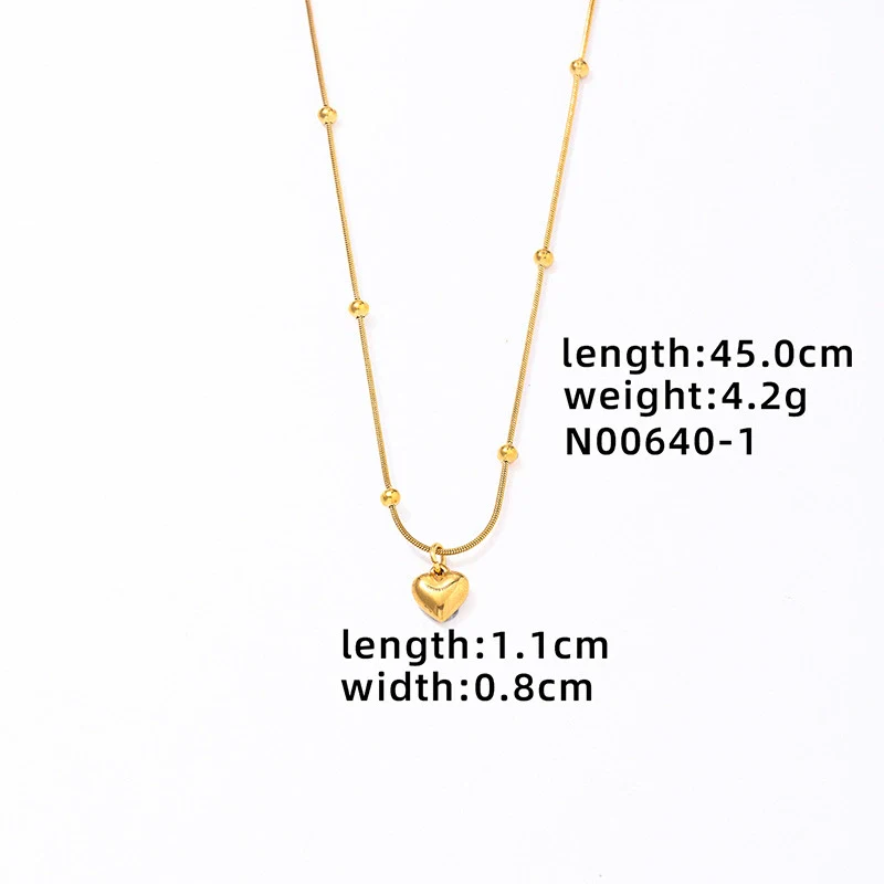Wholesale Women's Mini Heart Shaped Pendant Clavicle Necklace Copper Titanium Steel Electroplated Niche Design - Image 14