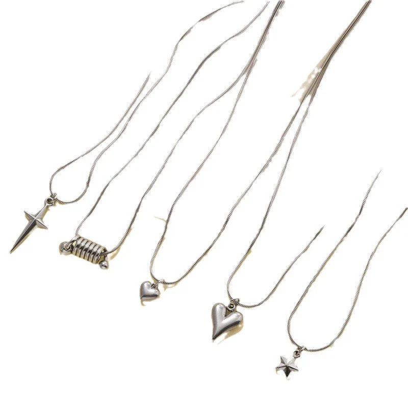 Wholesale Women's Mini Heart Shaped Pendant Clavicle Necklace Copper Titanium Steel Electroplated Niche Design - Image 5