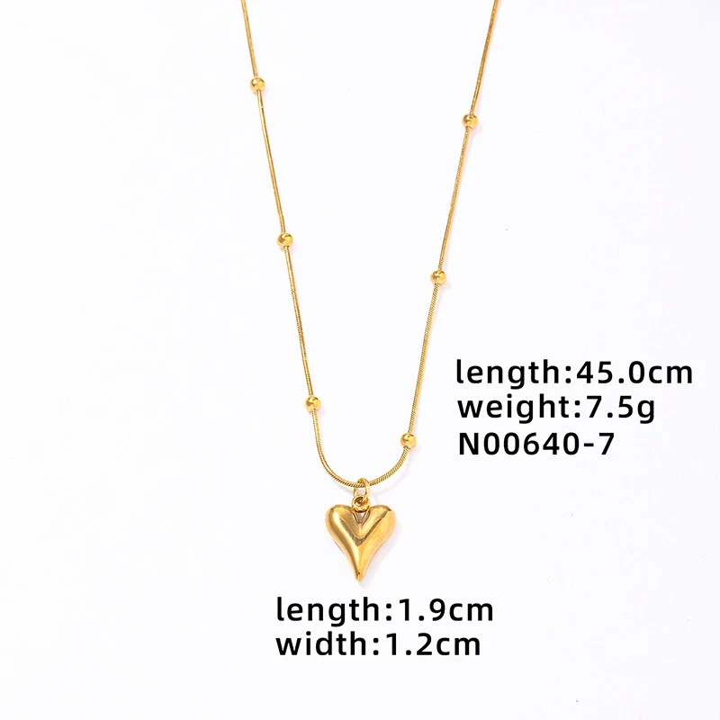 Wholesale Women's Mini Heart Shaped Pendant Clavicle Necklace Copper Titanium Steel Electroplated Niche Design - Image 9
