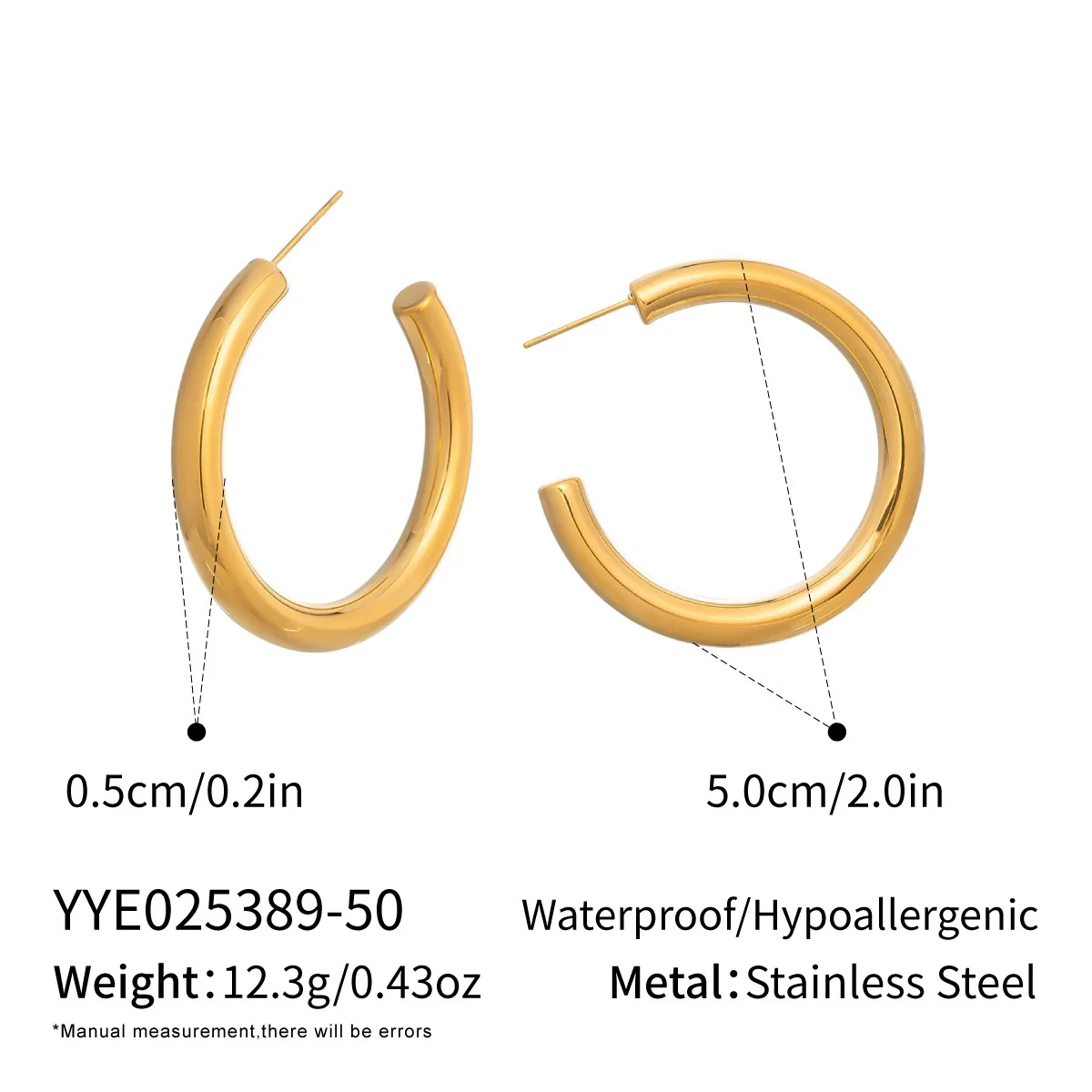 Wholesale Women's Minimalist Casual Geometric Hoop Earrings Stainless Steel Pvd Furnace Vacuum Real Gold Plated - Image 11
