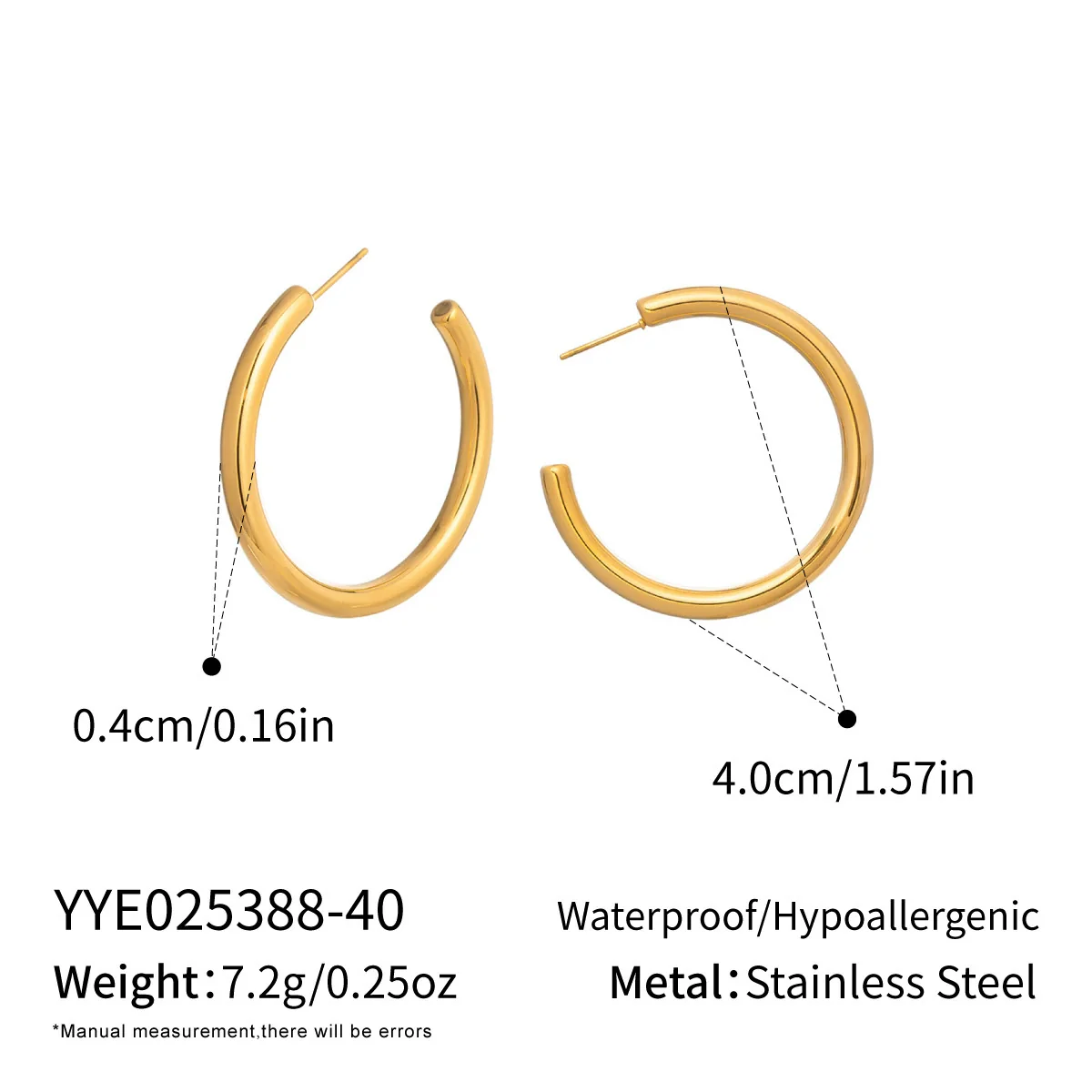 Wholesale Women's Minimalist Casual Geometric Hoop Earrings Stainless Steel Pvd Furnace Vacuum Real Gold Plated - Image 7