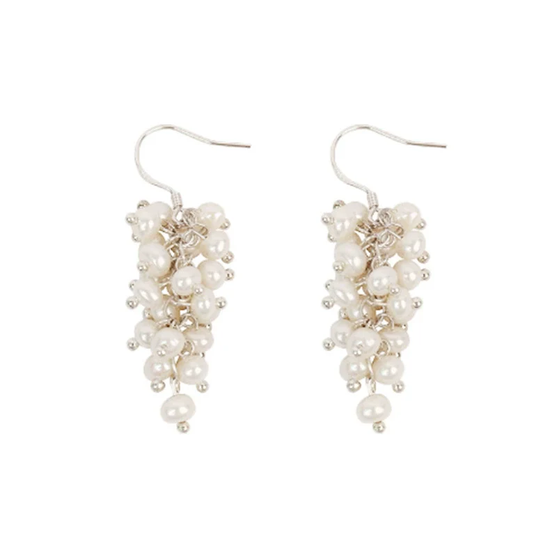 Wholesale Women's Minimalist Drop Shape Natural Freshwater Pearl S925 Sterling Silver Earrings Set With Pearls - Image 5
