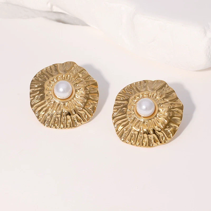 Wholesale Women's Minimalist Geometric 18K Goldplated Stainless Steel Earrings - Image 4