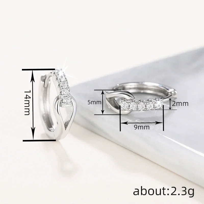 Wholesale Women's Minimalist Geometric Copper Earrings With Microembedded Zirconia - Image 4