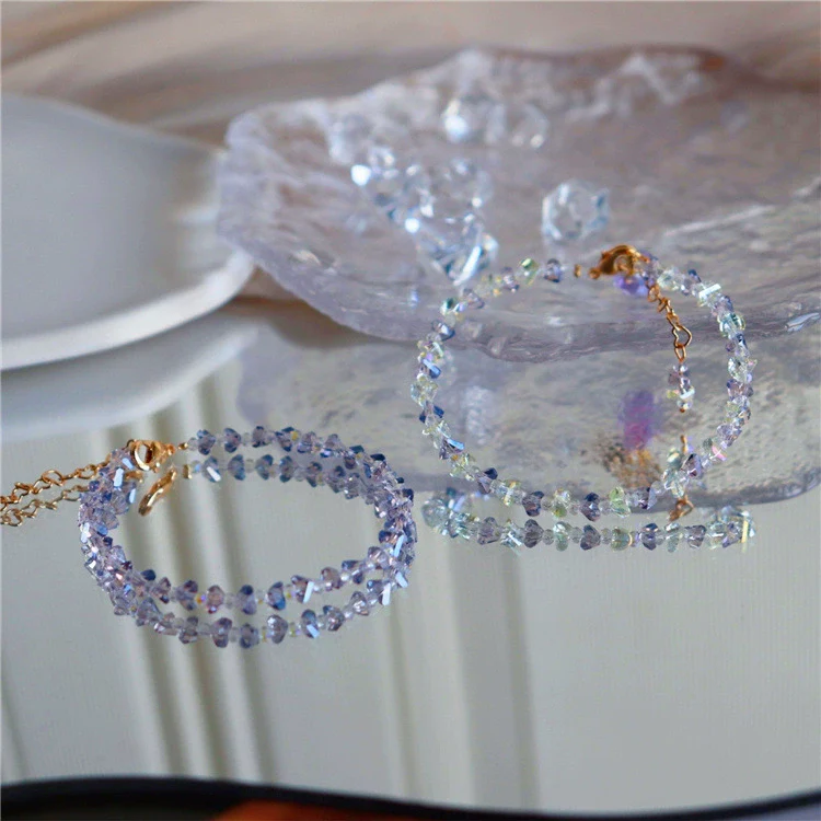 Wholesale Women's Minimalist Geometric Glass And Glaze Bead Bracelet