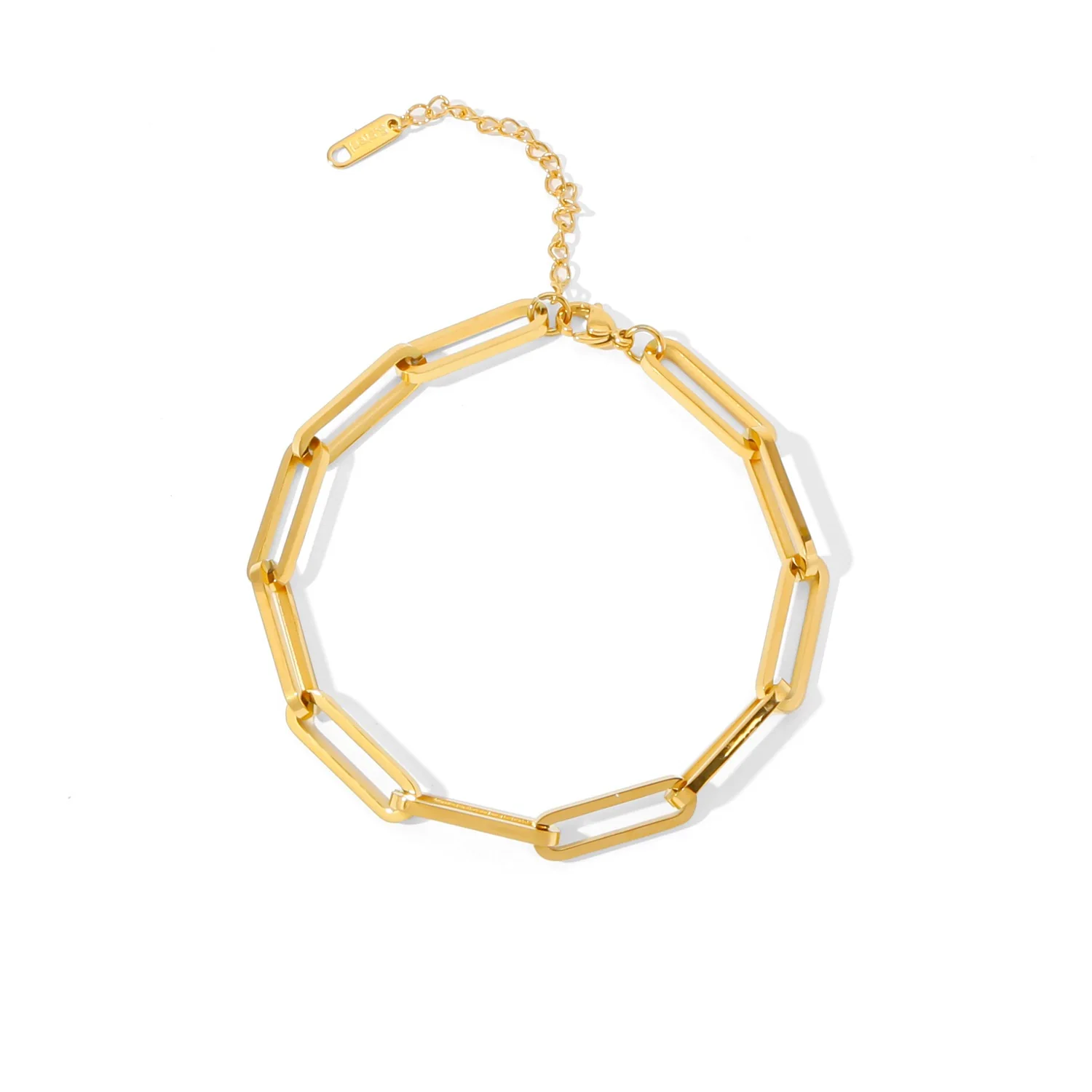 Wholesale Women's Minimalist Geometric Stainless Steel And Titanium Steel Gold Plated Wide Bracelet Jewelry - Image 5