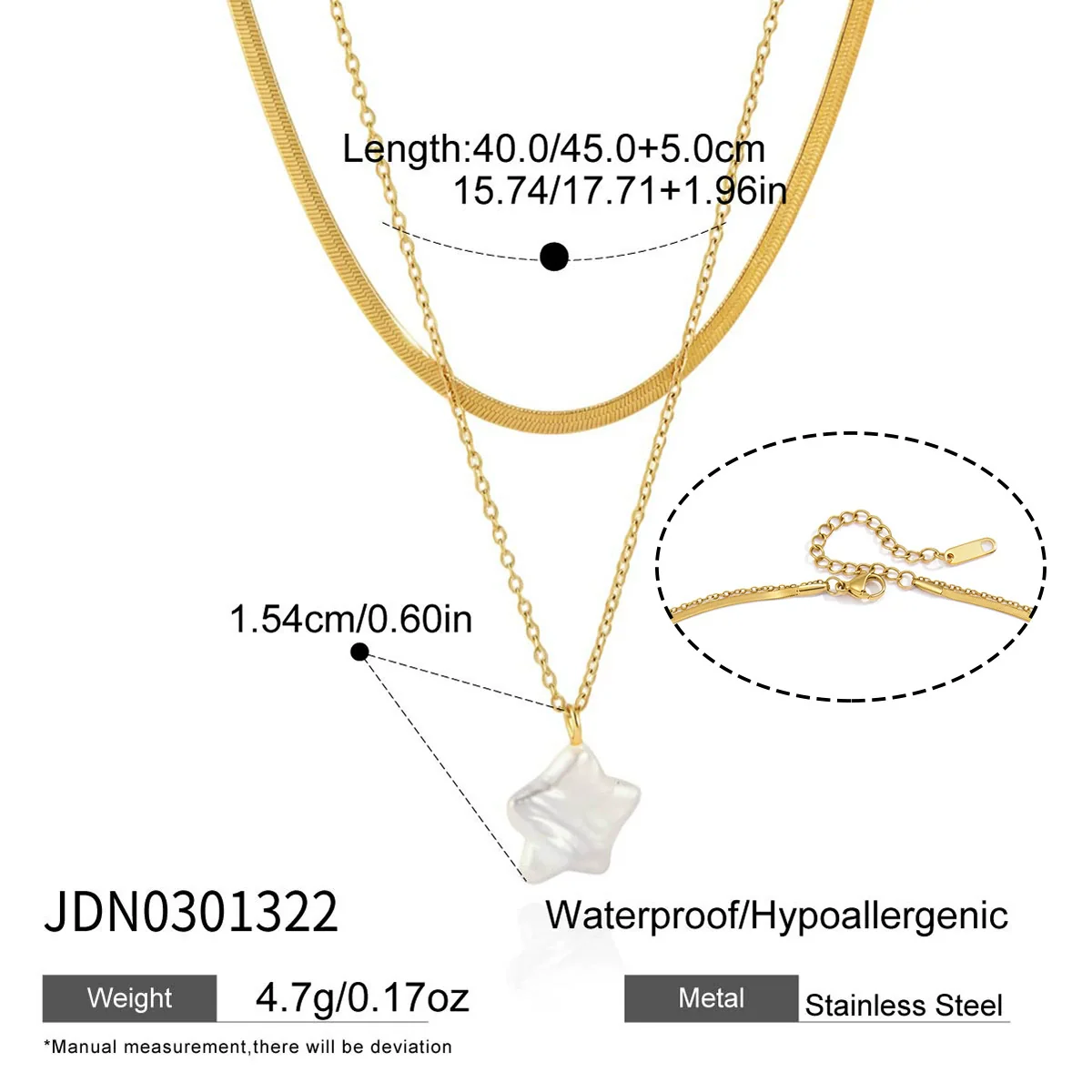 Wholesale Women's Minimalist Geometric Stainless Steel And Titanium Steel Necklace With Natural Pearl And Pvd Furnace Vacuum Real Gold Plating - Image 6