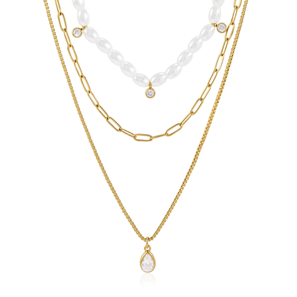 Wholesale Women's Minimalist Geometric Stainless Steel Necklace With Pvd Furnace Vacuum Real Gold Plating - Image 5