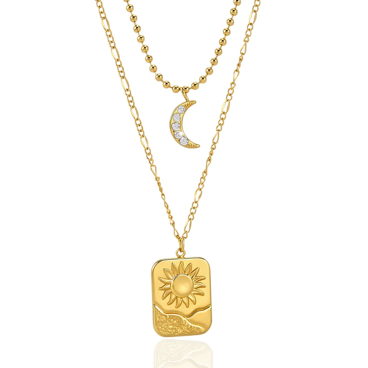 Wholesale Women's Minimalist Geometric Stainless Steel Necklace With Pvd Furnace Vacuum Real Gold Plating - Image 5