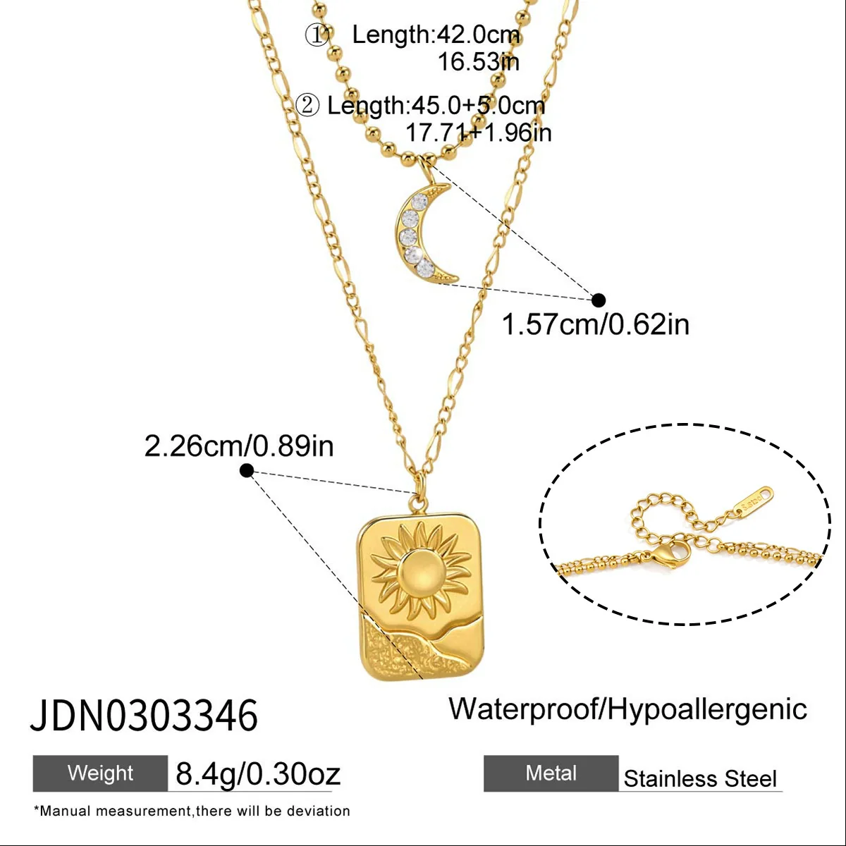 Wholesale Women's Minimalist Geometric Stainless Steel Necklace With Pvd Furnace Vacuum Real Gold Plating - Image 6