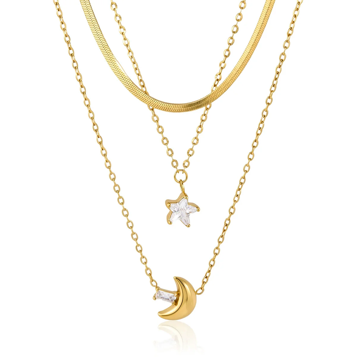 Wholesale Women's Minimalist Geometric Stainless Steel Necklace With Pvd Furnace Vacuum Real Gold Plating - Image 5