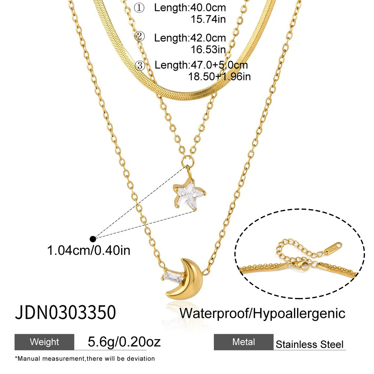 Wholesale Women's Minimalist Geometric Stainless Steel Necklace With Pvd Furnace Vacuum Real Gold Plating - Image 6