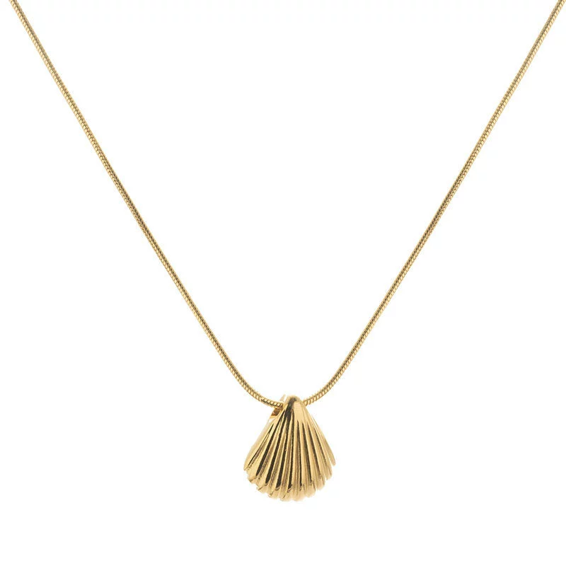 Wholesale Women's Minimalist Geometric Titanium Steel Necklace With Electroplated Design And Snake Bone Chain - Image 4