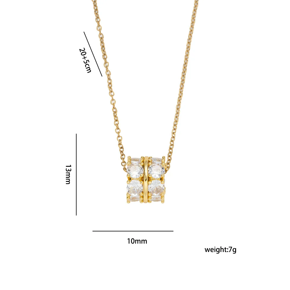 Wholesale Women's Minimalist Light Luxury Cross Chain Necklace With Gold Plated Copper Zircon Pendant And Titanium Steel Chain - Image 4
