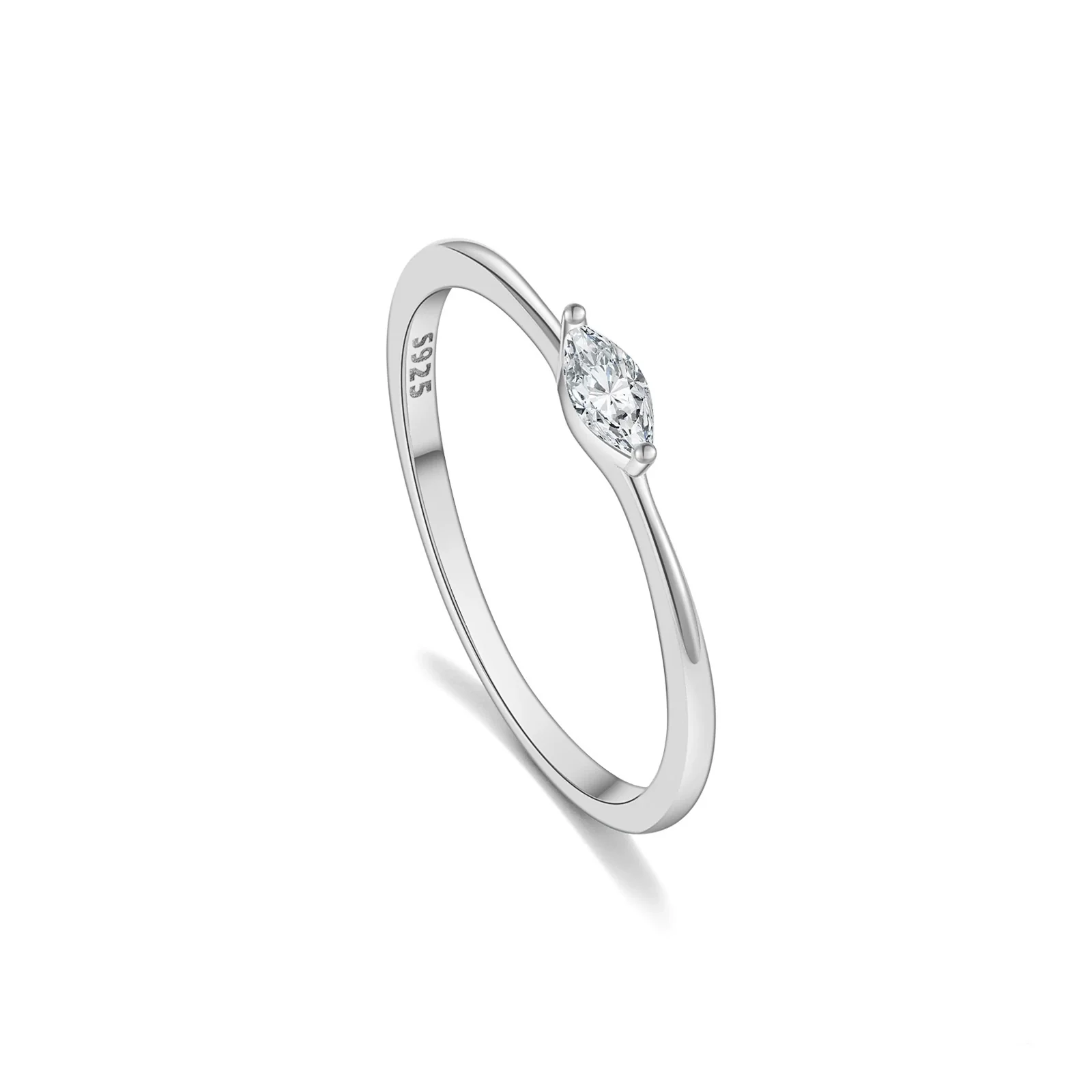 Wholesale Women's Minimalist S925 Sterling Silver Ring With Microinlaid Zircon Geometric Pattern Electroplated Platinum 18K Gold - Image 10