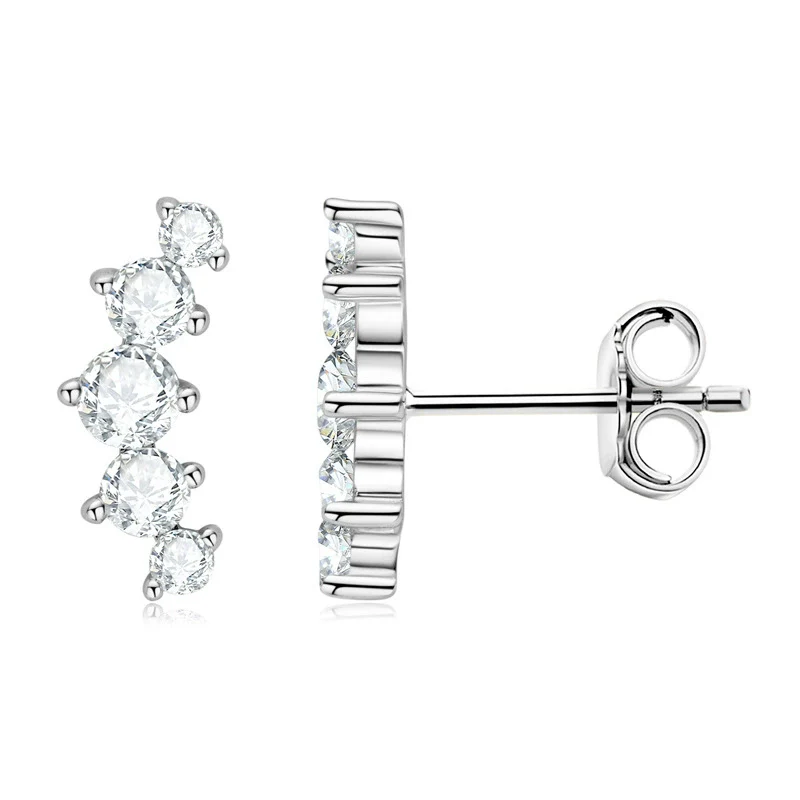 Wholesale Women's Moissanite Earrings 925 Sterling Silver K Gold Electroplated Geometric Style - Image 3