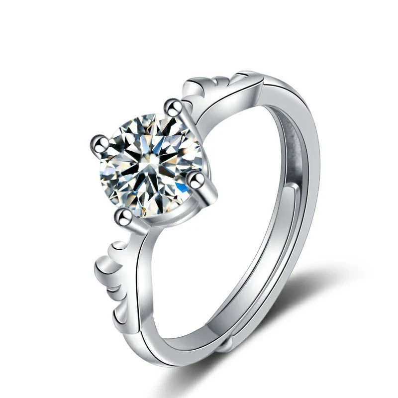 Wholesale Women's Moissanite Open Ring 925 Sterling Silver Kstyle With Animal Zodiac Antlers Pattern Electroplated Jewelry - Image 4