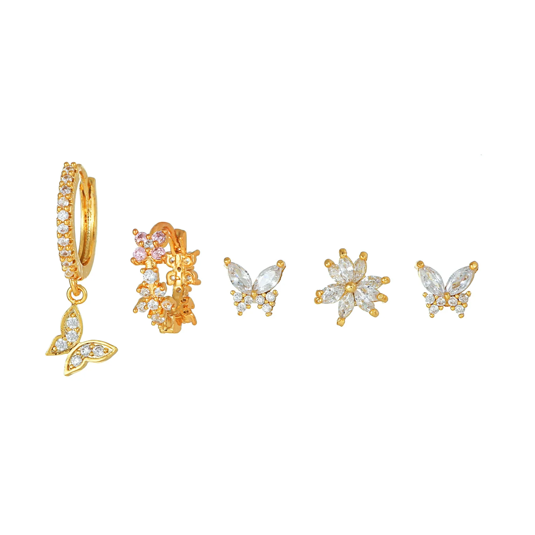 Wholesale Women's Mori Style Animal Zodiac Copper S925 Silver Needle Inlaid Zircon Earrings - Image 5