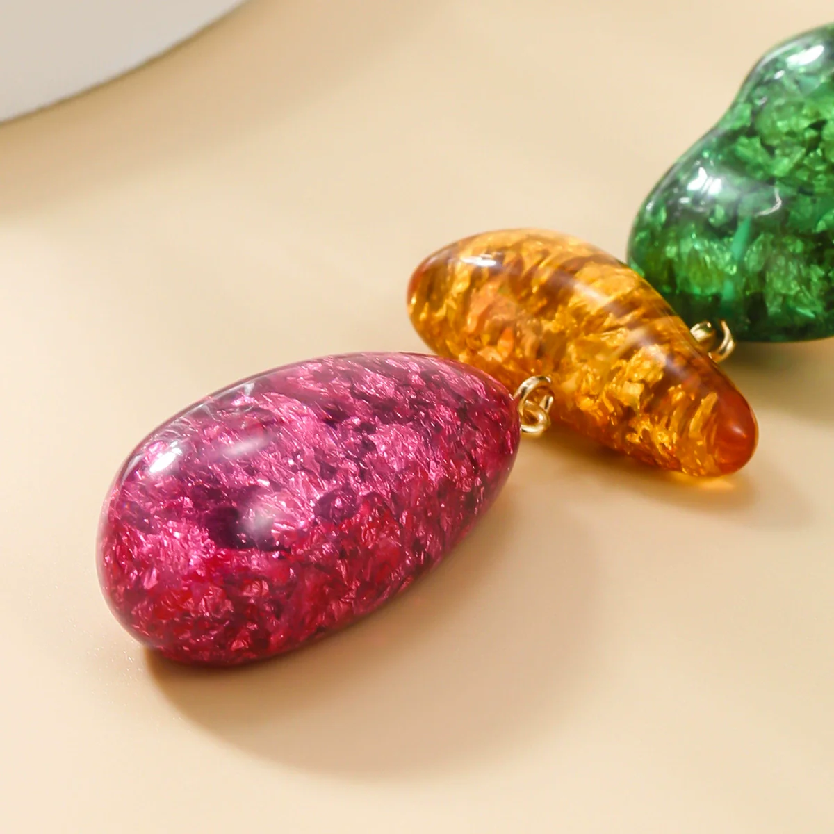 Wholesale Women's Multilayer Geometric Resin And Plastic Earrings With Stamping Process - Image 4