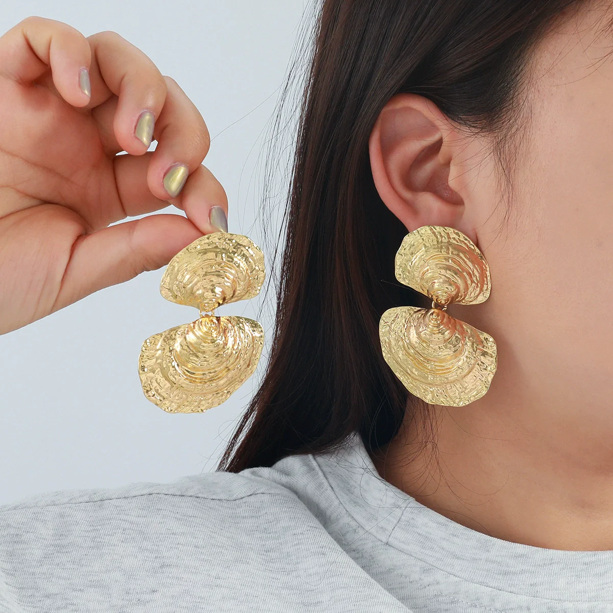 Wholesale Women's Multilayer Geometric Zinc Alloy Earrings With Electroplating Fashion Style