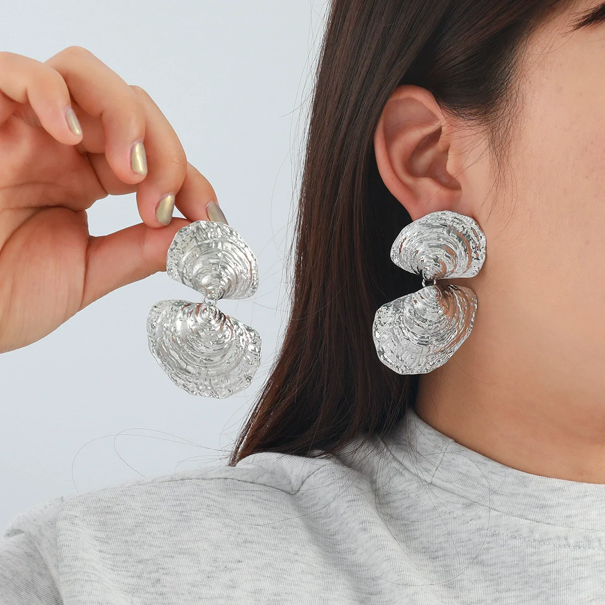 Wholesale Women's Multilayer Geometric Zinc Alloy Earrings With Electroplating Fashion Style - Image 2
