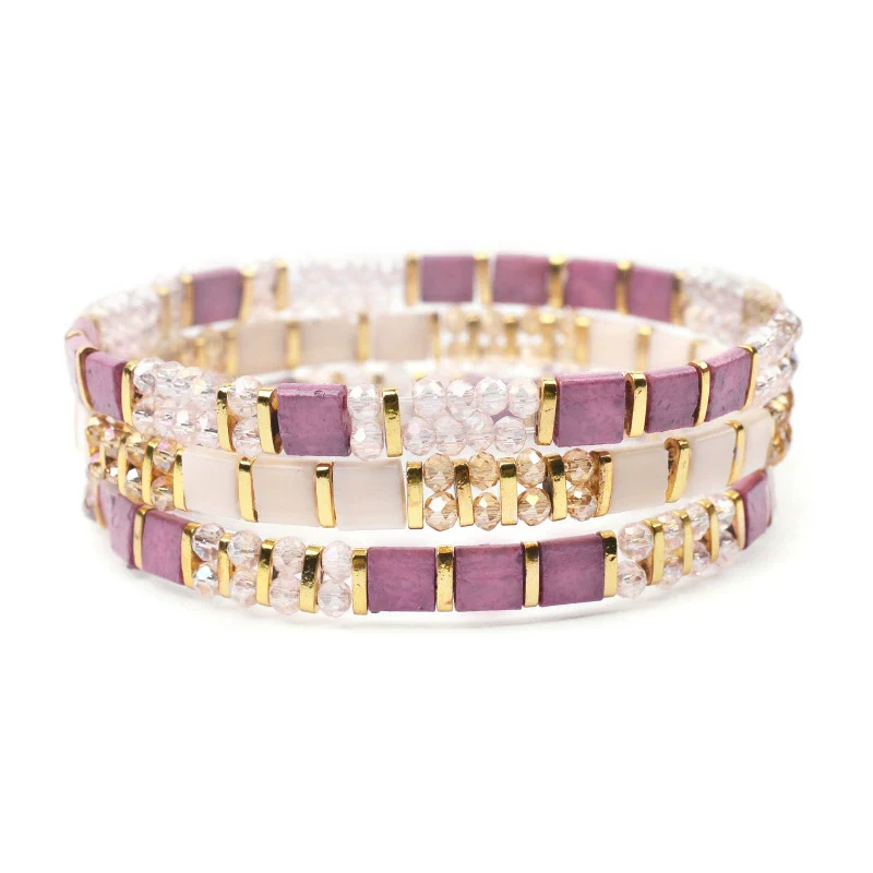 Wholesale Women's Multilayer Handwoven Beaded Bracelet Glass Colored Glaze Geometric Style Jewelry - Image 10