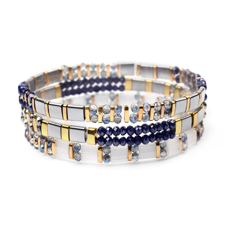 Wholesale Women's Multilayer Handwoven Beaded Bracelet Glass Colored Glaze Geometric Style Jewelry - Image 21