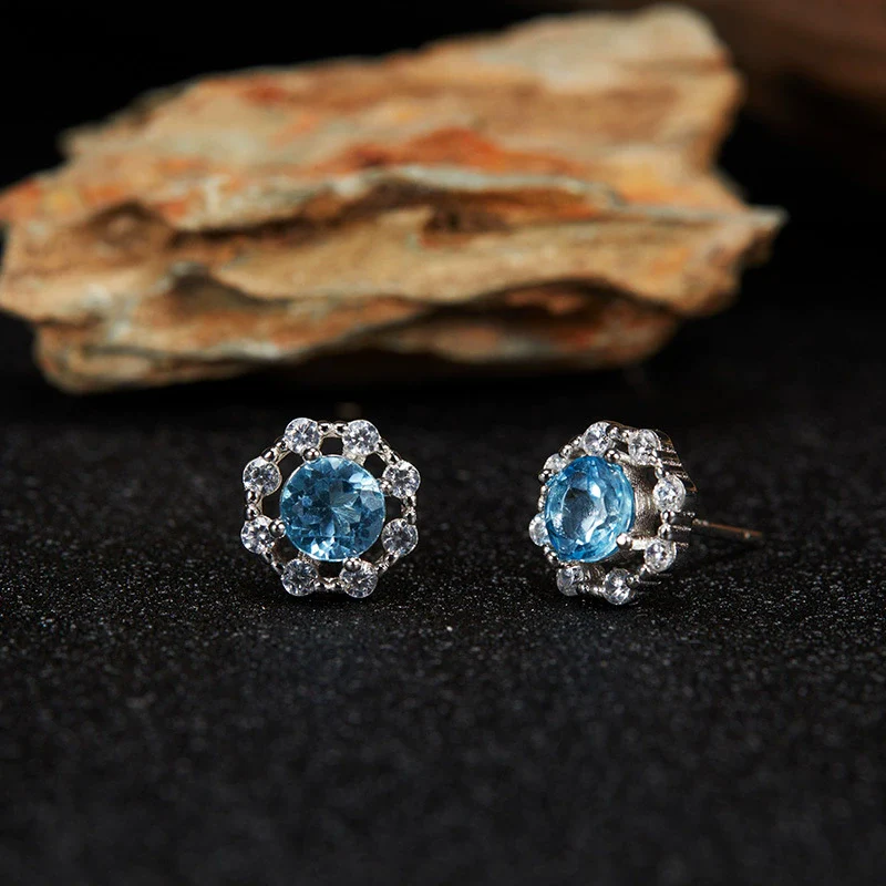 Wholesale Women's Natural Amethyst Citrine Colorful Gemstone Geometric Crystal S925 Sterling Silver Light Luxury Earring Set Jewelry - Image 11