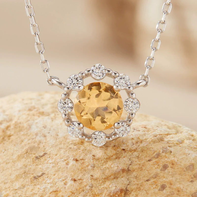 Wholesale Women's Natural Amethyst Citrine Colorful Gemstone Geometric Crystal S925 Sterling Silver Light Luxury Earring Set Jewelry - Image 13
