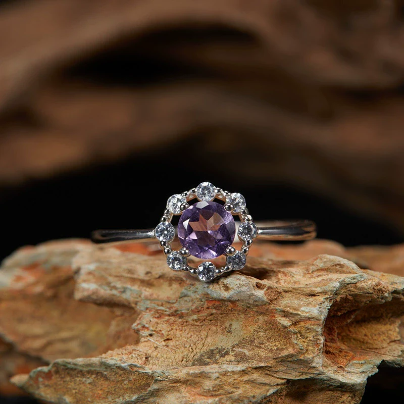 Wholesale Women's Natural Amethyst Citrine Colorful Gemstone Geometric Crystal S925 Sterling Silver Light Luxury Earring Set Jewelry - Image 25