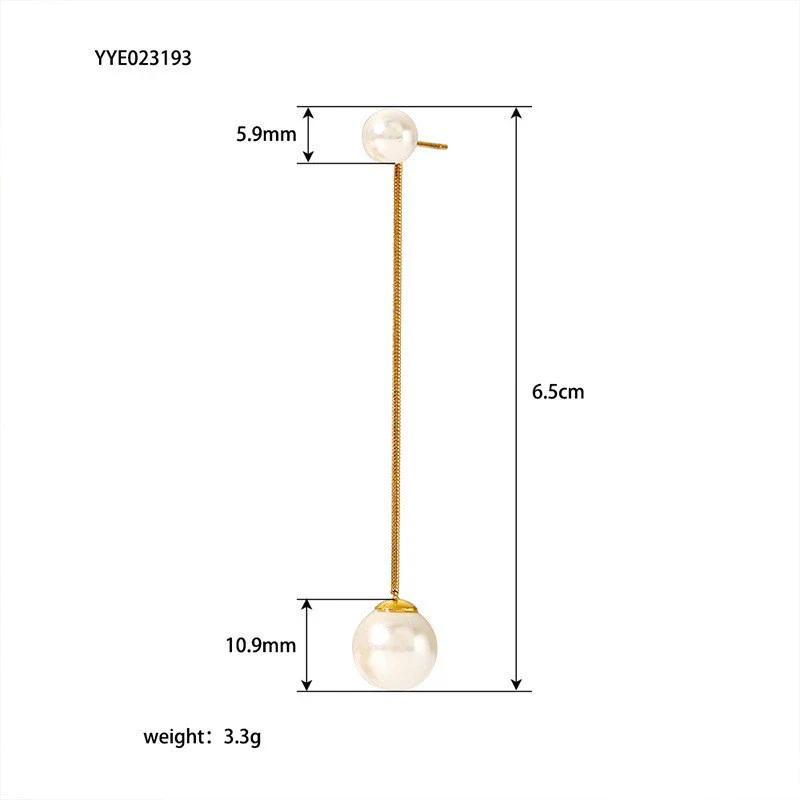 Wholesale Women's Natural Freshwater Pearl Tassel Earrings With Geometric Pattern Pvd Furnace Vacuum Real Gold Plated Stainless Steel Ear Needles Highend Minimalist Accessories - Image 11