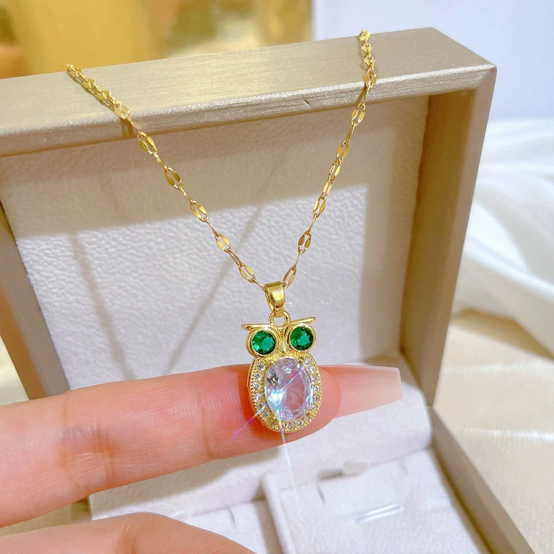 Wholesale Women's Natural Geometric Copper Pendant Stainless Steel Electroplated Necklace - Image 3