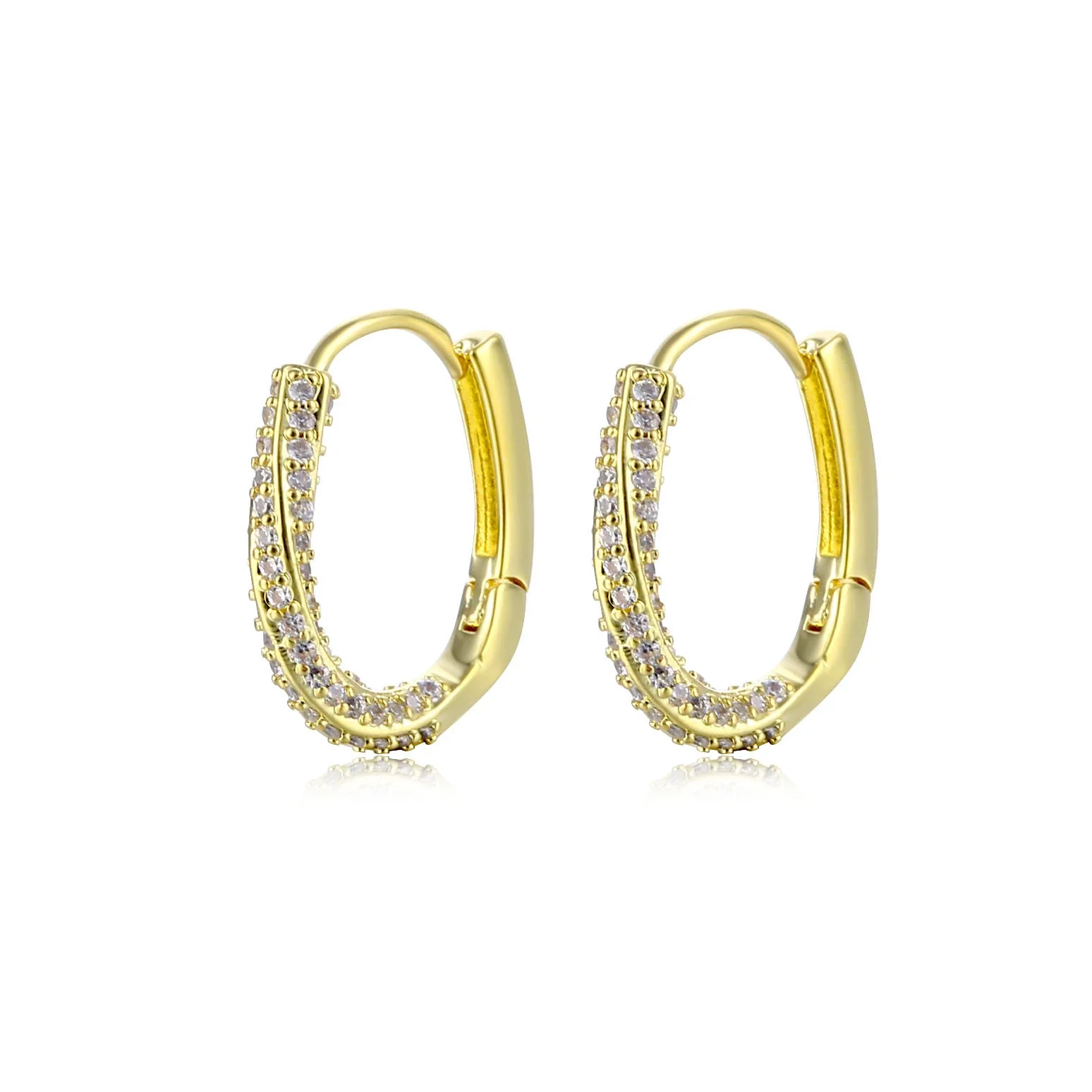 Wholesale Women's Natural Style Earrings O Shaped Environmental Protection Copper With Letters Numbers Text Pattern And Zircon Design - Image 5