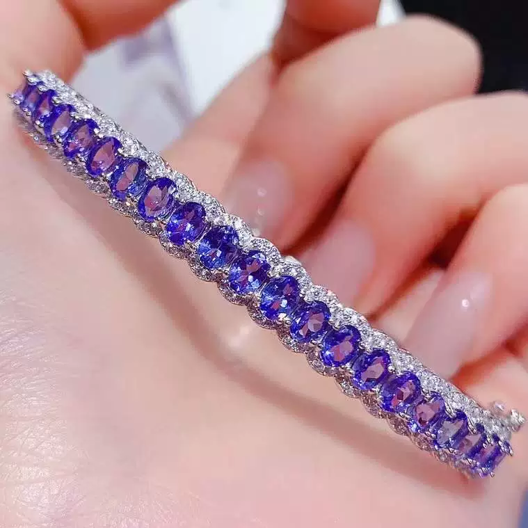 Wholesale Women's Natural Tanzanite Diopside Bracelet With S925 Silver Inlay Geometric Temperament Style Electroplated - Image 2