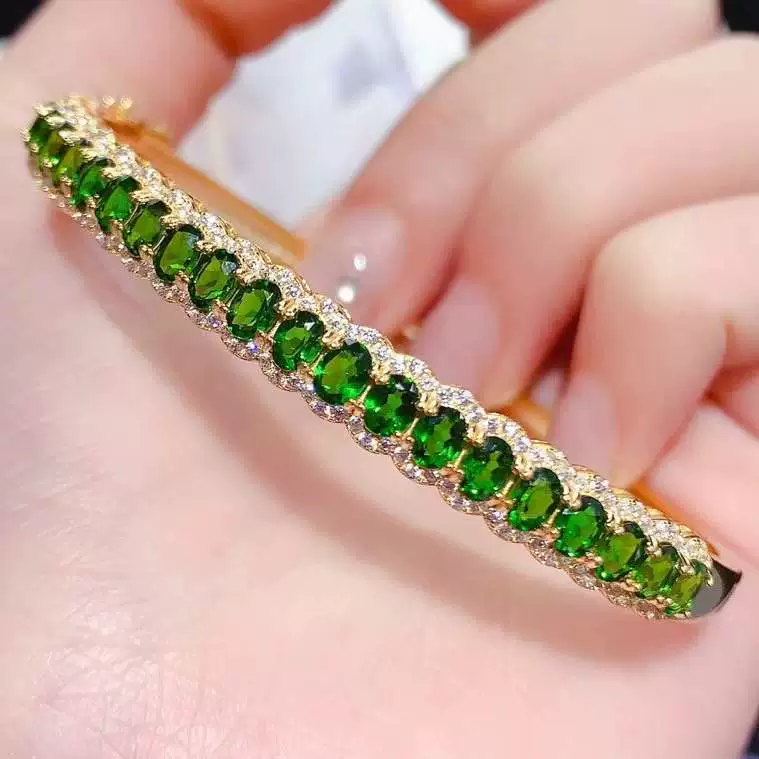 Wholesale Women's Natural Tanzanite Diopside Bracelet With S925 Silver Inlay Geometric Temperament Style Electroplated - Image 6